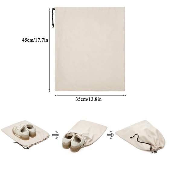 4 Pcs Travel Shoe Bags for Packing, 17.7" x 13.8" Dustproof Shoe Bags with Drawstring Closure,Washable & Reusable