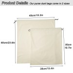 2 Pack Dustproof Drawstring Storage Pouches, Multi-Use Protective Bags for Handbags, Purses, Shoes & Boots