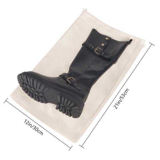 4 Pack Cowboy Boot Storage Bags, 21"×12", Drawstring Travel Protective Pouches for Boot Storage