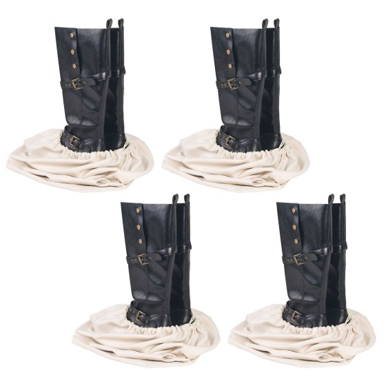 4 Pack Cowboy Boot Storage Bags, 21"×12", Drawstring Travel Protective Pouches for Boot Storage