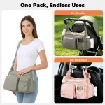 2-in-1 Puffy Diaper Bag, Crossbody Stroller Caddy & Mom Purse, 13L Lightweight Travel Duffle Bag for Baby, Work Commute, Gym, Labor Delivery (Black)