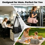 2-in-1 Puffy Diaper Bag, Crossbody Stroller Caddy & Mom Purse, 13L Lightweight Travel Duffle Bag for Baby, Work Commute, Gym, Labor Delivery (Black)
