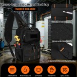 Rexmore Tactical Electrician & HVAC Tool Chest Bag with 3-Point Harness, Small Tool Pouch with 15-Pocket 1680D Oxford, MOLLE Webbing, Water Resistant Design for Technicians DIY (Black)