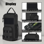 12.6" Heavy Duty Small Tool Bag Pouch for Men with Multiple Pockets,Black 1680D,Zipper,Portable Handle,Ideal for EDC,Motorcycles,Electricians;Stores Screwdrivers,Wrenches,Multimeters and Other Tools