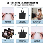 LAIMEIWEE Gym Bag for Women, Lightweight Tote Bags with Wet Pocket & Yoga Mat Straps, Expandable Duffel Bag with Storage Bag & Cosmetic Pouch for Fitness, Pilates, Travel, Weekend, Workout, Sports