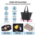 LAIMEIWEE Gym Bag for Women, Lightweight Tote Bags with Wet Pocket & Yoga Mat Straps, Expandable Duffel Bag with Storage Bag & Cosmetic Pouch for Fitness, Pilates, Travel, Weekend, Workout, Sports