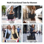 LAIMEIWEE Gym Bag for Women, Lightweight Tote Bags with Wet Pocket & Yoga Mat Straps, Expandable Duffel Bag with Storage Bag & Cosmetic Pouch for Fitness, Pilates, Travel, Weekend, Workout, Sports