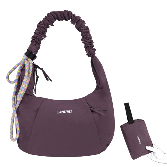 Shoulder Bag for Women, Soft Lightweight Nylon Hobo Bag,Water-Resistant Crescent Crossbody Bag, Slouchy Handbag