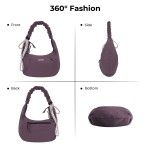 Shoulder Bag for Women, Soft Lightweight Nylon Hobo Bag,Water-Resistant Crescent Crossbody Bag, Slouchy Handbag