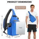 Crossbody Sling Bag, Chest Bag with RFID Blocking & Adjustable Stabilizer Strap, Lightweight Shoulder Bag, Water-Resistant Compact EDC Bag for Travel, Hiking, Outdoor