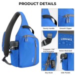 Crossbody Sling Bag, Chest Bag with RFID Blocking & Adjustable Stabilizer Strap, Lightweight Shoulder Bag, Water-Resistant Compact EDC Bag for Travel, Hiking, Outdoor