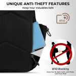Crossbody Sling Bag, Chest Bag with RFID Blocking & Adjustable Stabilizer Strap, Lightweight Shoulder Bag, Water-Resistant Compact EDC Bag for Travel, Hiking, Outdoor