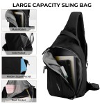 Crossbody Sling Bag, Chest Bag with RFID Blocking & Adjustable Stabilizer Strap, Lightweight Shoulder Bag, Water-Resistant Compact EDC Bag for Travel, Hiking, Outdoor