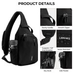 Crossbody Sling Bag, Chest Bag with RFID Blocking & Adjustable Stabilizer Strap, Lightweight Shoulder Bag, Water-Resistant Compact EDC Bag for Travel, Hiking, Outdoor
