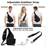 Crossbody Sling Bag, Chest Bag with RFID Blocking & Adjustable Stabilizer Strap, Lightweight Shoulder Bag, Water-Resistant Compact EDC Bag for Travel, Hiking, Outdoor