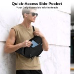 Crossbody Sling Bag, Chest Bag with RFID Blocking & Adjustable Stabilizer Strap, Lightweight Shoulder Bag, Water-Resistant Compact EDC Bag for Travel, Hiking, Outdoor