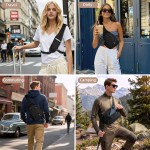Crossbody Sling Bag, Chest Bag with RFID Blocking & Adjustable Stabilizer Strap, Lightweight Shoulder Bag, Water-Resistant Compact EDC Bag for Travel, Hiking, Outdoor