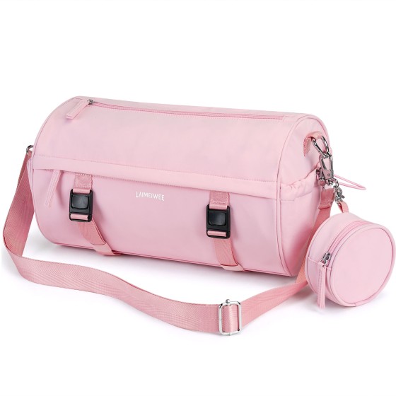 LAIMEIWEE Small Gym Bag for Women, Mini Barrel Duffle Bag with Yoga Mat Holder and Wet Pocket, Compact Lightweight Sports Bag for Workout,Dance,Travel,Swim