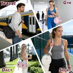 LAIMEIWEE Small Gym Bag for Women, 15L Mini Barrel Duffle Bag with Yoga Mat Holder and Wet Pocket, Compact Lightweight Sports Bag for Workout,Dance,Travel,Swim