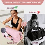 LAIMEIWEE Small Gym Bag for Women, 15L Mini Barrel Duffle Bag with Yoga Mat Holder and Wet Pocket, Compact Lightweight Sports Bag for Workout,Dance,Travel,Swim
