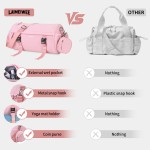 LAIMEIWEE Small Gym Bag for Women, 15L Mini Barrel Duffle Bag with Yoga Mat Holder and Wet Pocket, Compact Lightweight Sports Bag for Workout,Dance,Travel,Swim