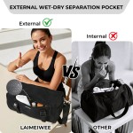 LAIMEIWEE Small Gym Bag for Women, Mini Barrel Duffle Bag with Yoga Mat Holder and Wet Pocket, Compact Lightweight Sports Bag for Workout,Dance,Travel,Swim