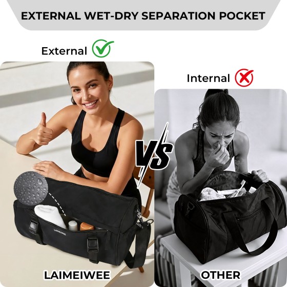 LAIMEIWEE Small Gym Bag for Women, Mini Barrel Duffle Bag with Yoga Mat Holder and Wet Pocket, Compact Lightweight Sports Bag for Workout,Dance,Travel,Swim