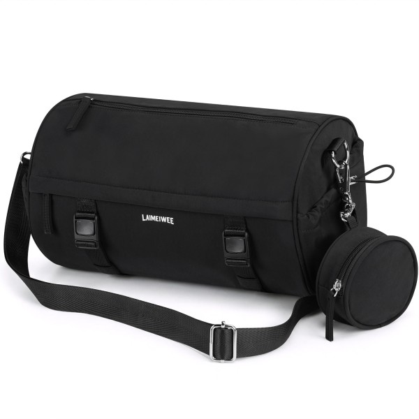 LAIMEIWEE Small Gym Bag for Women, Mini Barrel Duffle Bag with Yoga Mat Holder and Wet Pocket, Compact Lightweight Sports Bag for Workout,Dance,Travel,Swim