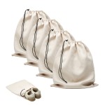 4 Pcs Travel Shoe Bags for Packing, 17.7" x 13.8" Dustproof Shoe Bags with Drawstring Closure,Washable & Reusable