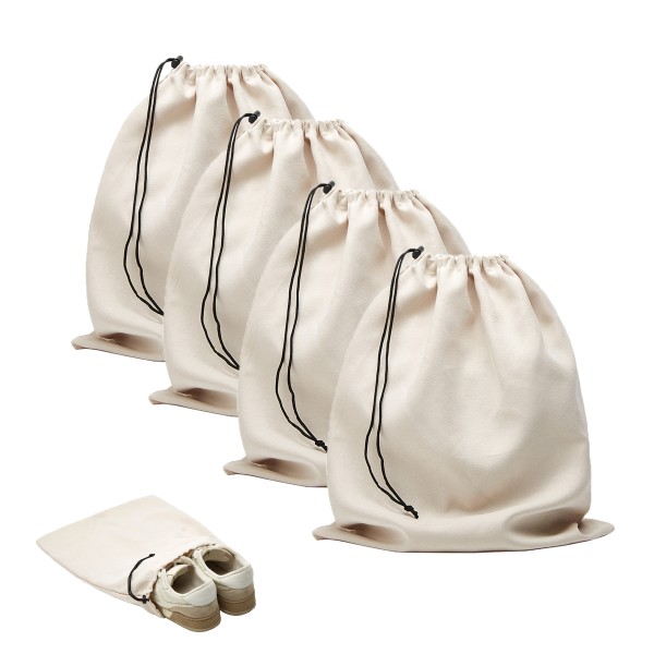 4 Pcs Travel Shoe Bags for Packing, 17.7" x 13.8" Dustproof Shoe Bags with Drawstring Closure,Washable & Reusable