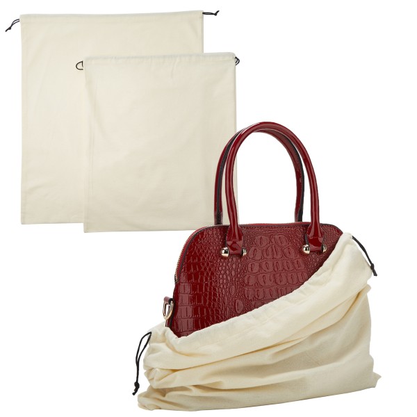 2 Pack Dustproof Drawstring Storage Pouches, Multi-Use Protective Bags for Handbags, Purses, Shoes & Boots