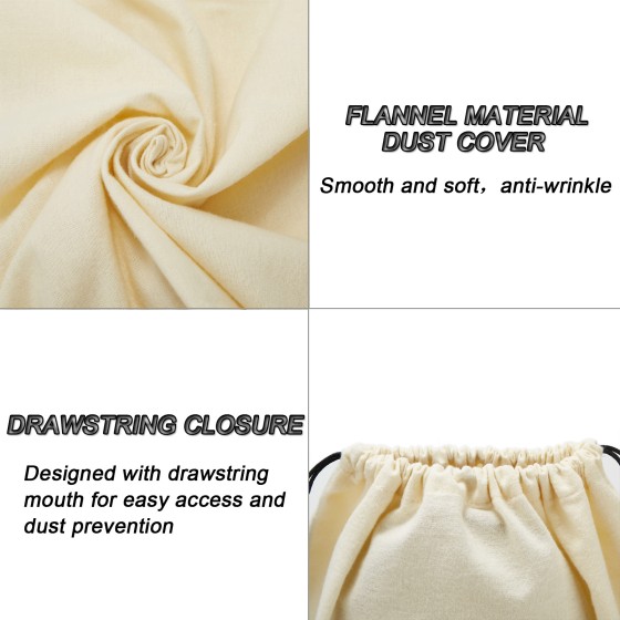 2 Pack Dustproof Drawstring Storage Pouches, Multi-Use Protective Bags for Handbags, Purses, Shoes & Boots